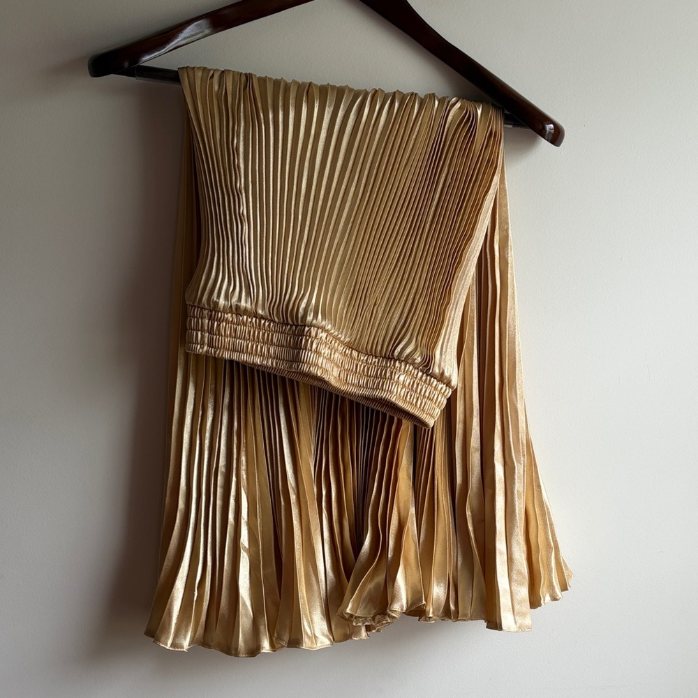 Pleated gold costume midi skirt